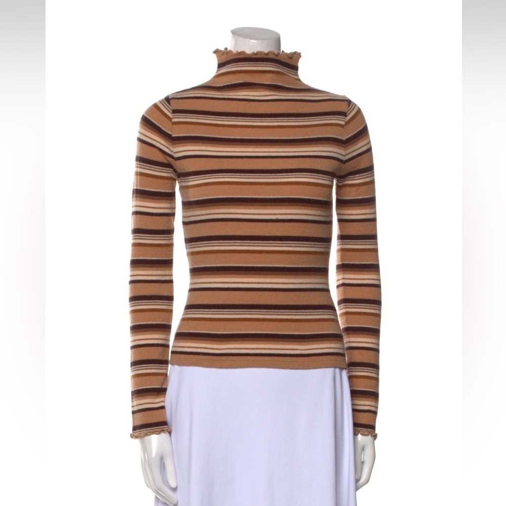Route Brown Striped Turtleneck